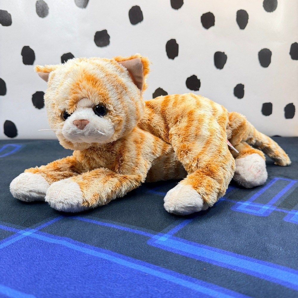 Ty Cobbler Plush Toy Kids Orange Striped Tabby Cat Stuffed Animal